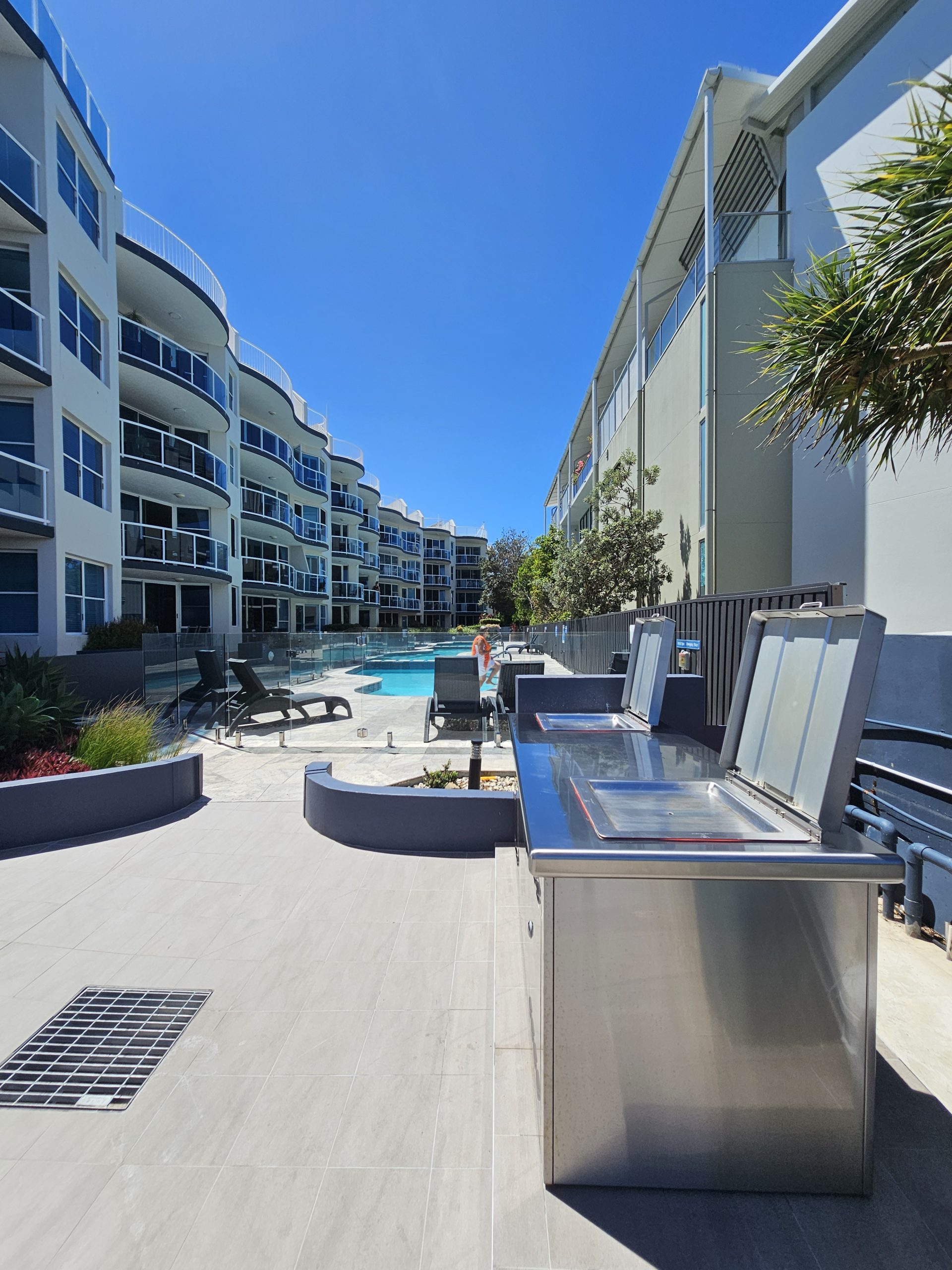 Matilda BBQ Cabinet installed at Watermark Resort side view.